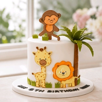 Jungle animals cake 3