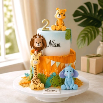 Jungle animals cake 8