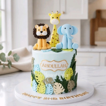 Jungle animals safari theme cake 18