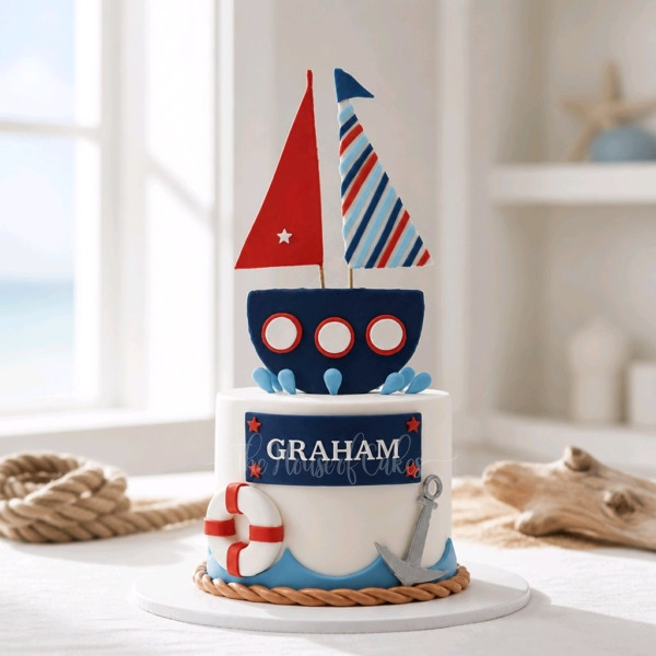 Nautical sailing theme cake 3