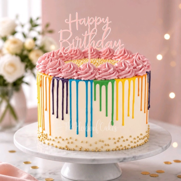 Pastel drip cake