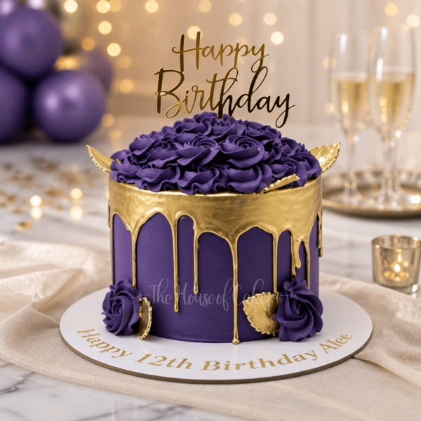 Purple and gold cake 2