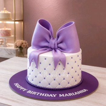 Purple bow cake