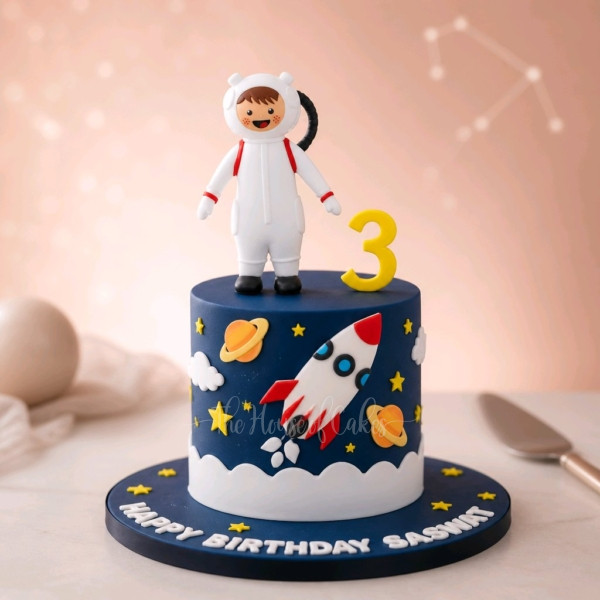 Rocket and astronaut cake 4