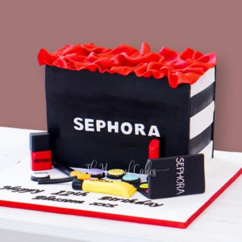 sephora bag with make up