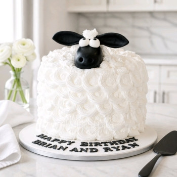 Sheep cake with cream icing