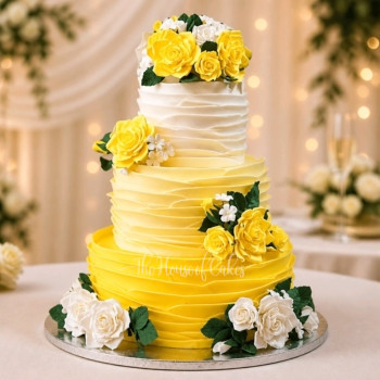 Yellow ruffles cake