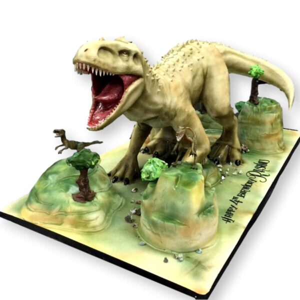 Huge 3D dinosaur cake