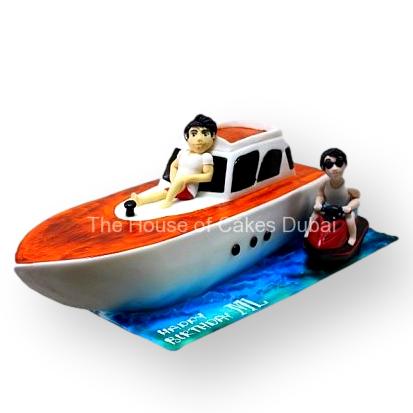 Boat and jet ski cake