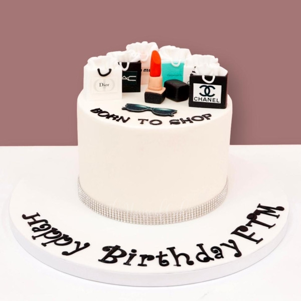 born to shop cake