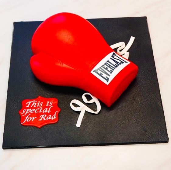 boxing glove cake