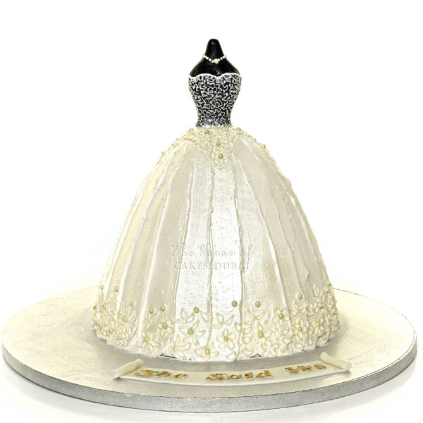 Bridal dress cake 12