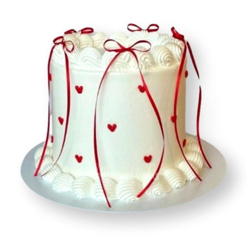 cake with ribbon