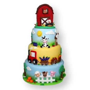 farm animals cake
