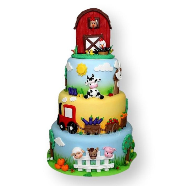 farm animals cake