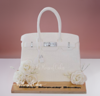 hermes bag cake white