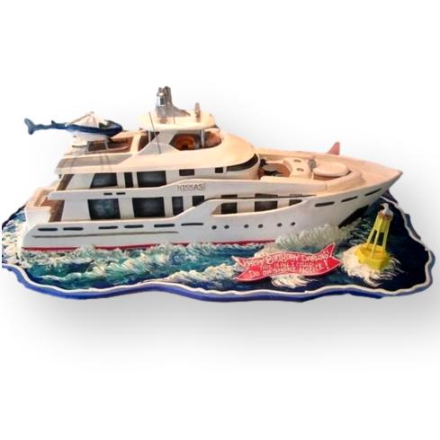 Large Yacht Boat cake 3