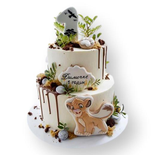 Simba jungle theme cake