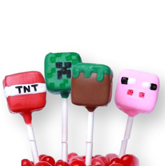 TNT and Minecraft cake pops