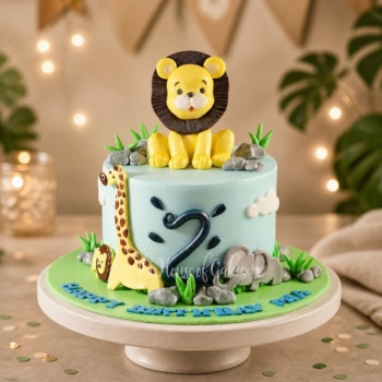 Jungle Animals Cake in Dubai from The House of Cakes Bakery