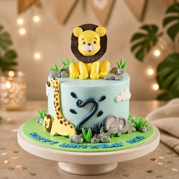 Jungle Animals Cake in Dubai from The House of Cakes Bakery
