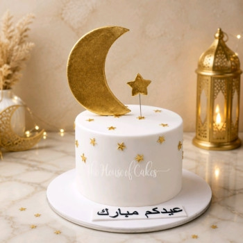 Eid Mubarak Star and moon cake