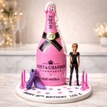 Pink Moët Champagne Cake in Dubai