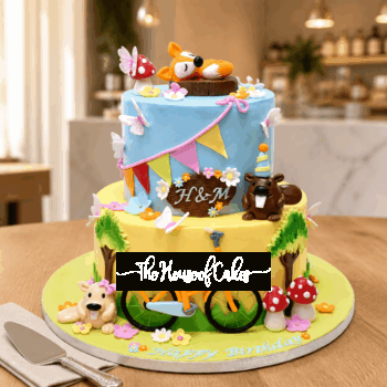 Forest animals and bike cake