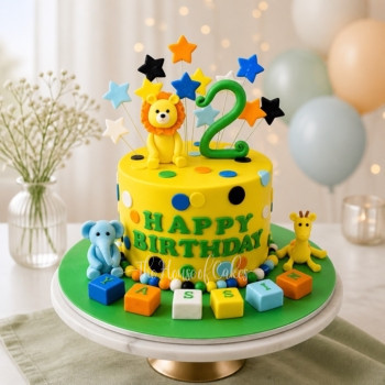 Jungle Animals Cake in Dubai from The House of Cakes Bakery