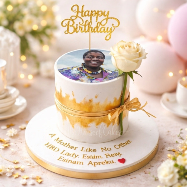 Cake with Rose and Photo