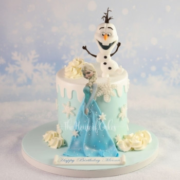 Frozen Cake in Dubai with Olaf and Elsa