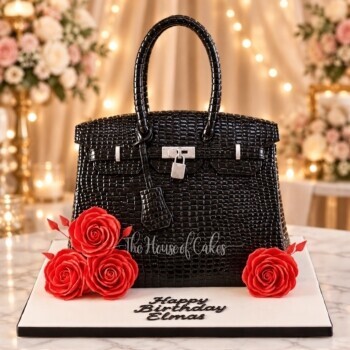 Black Hermès Birkin Bag Cake in Dubai