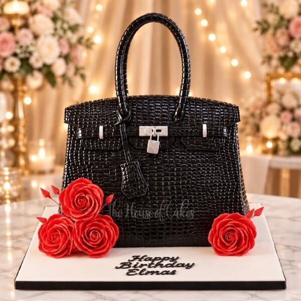 Black Hermès Birkin Bag Cake in Dubai