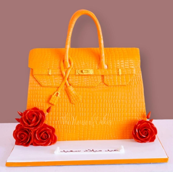 Hermès Birkin Bag Cake - Orange