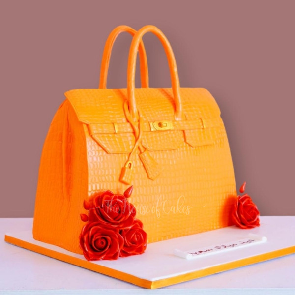 Hermès Birkin Bag Cake - Orange