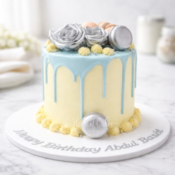Blue Drip Cake in Dubai from The House of Cakes Bakery