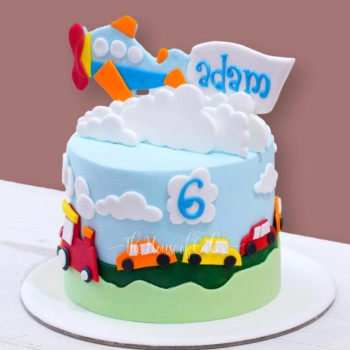 Transport theme cake