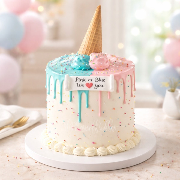 Gender Reveal Cake