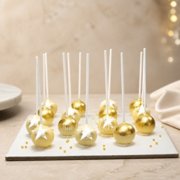 White and Gold Cake Pops in Dubai
