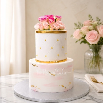 Light Pink and Gold Cake