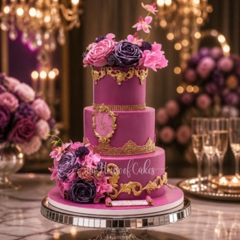 Pink and Gold Cake in Dubai from T