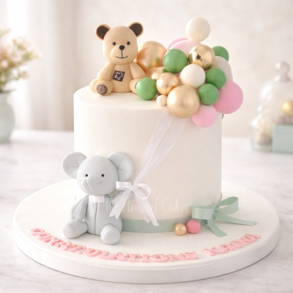 Teddy bear and elephant cake