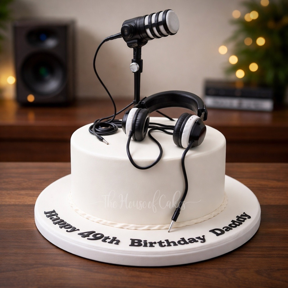 Microphone and Headset Cake for Music Lovers in UAE