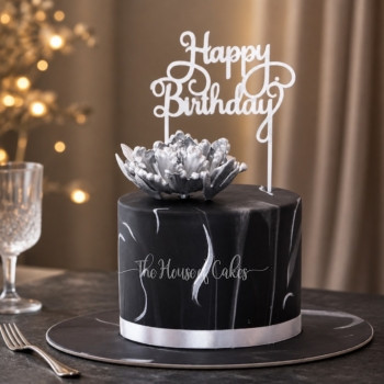 Black and Silver Marble Cake