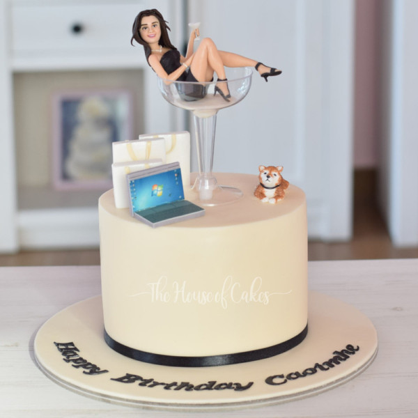 Lady in Martini Glass Cake
