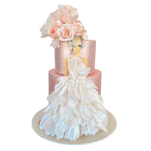 Bridal dress cake 11