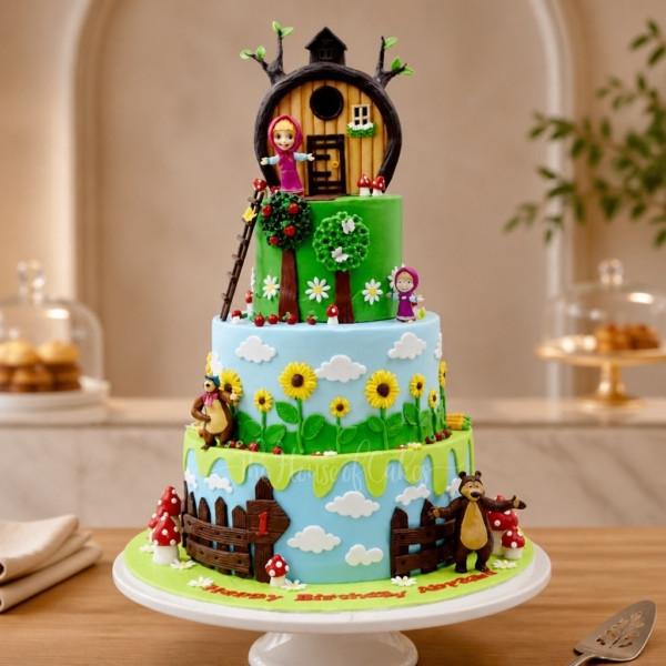 Masha and the Bear cake