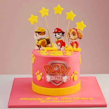 paw patrol cake pink