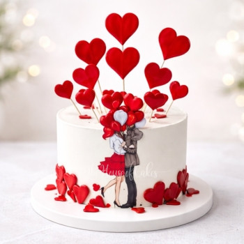 Valentine's Day Love Hearts Cake