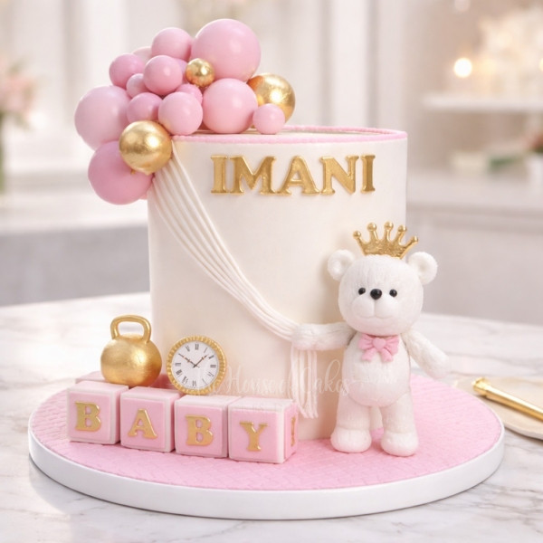 Cute Bear and Balloons Cake
